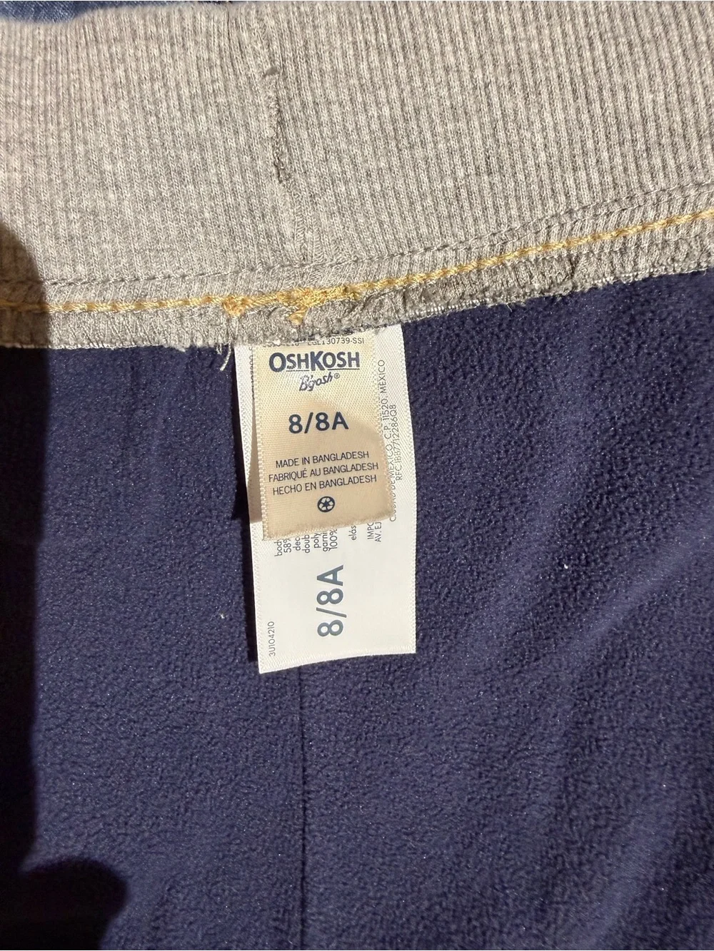 2 OshKosh B'gosh Denim Jeans and Navy Knit Bottoms Set - Blue, Gray